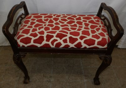 Mahogany Upholstered Top Bench
