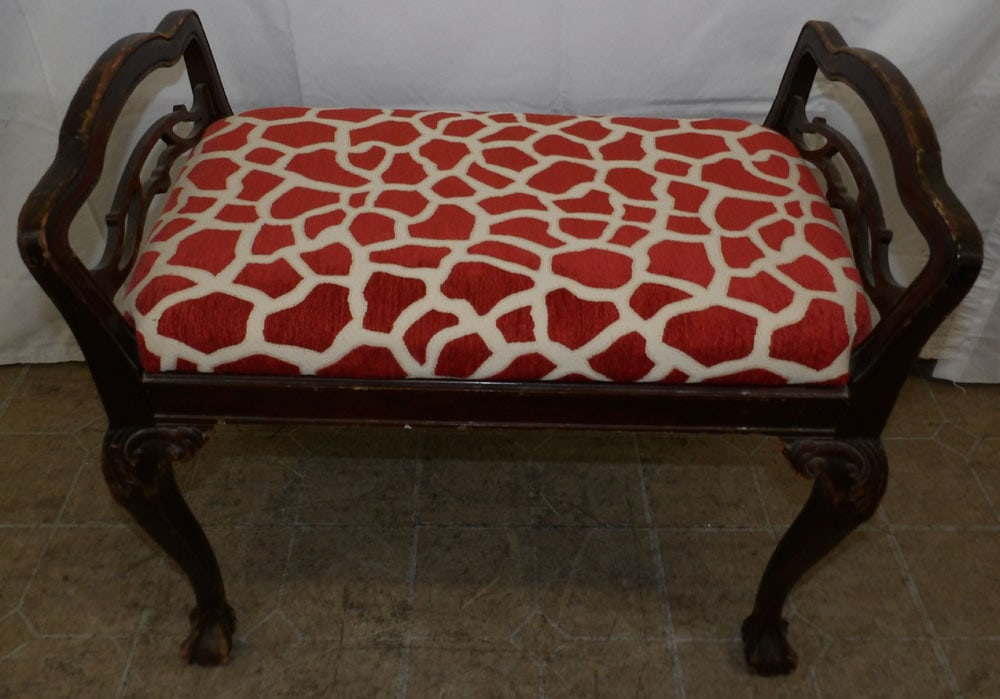 Mahogany Upholstered Top Bench (1 of 3)