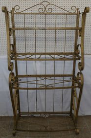 Painted Wrought Iron Folding Baker's Rack