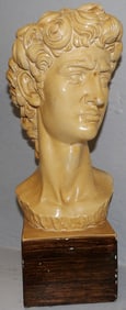 Painted Ceramic Bust of Michaelangelo