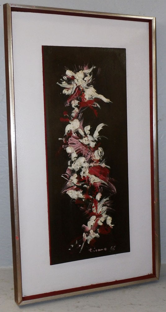 Framed Oil on Board Still Life Artist Signed: Framed Oil on Board Still Life Artist Signed. 26 1/2" x 14 1/2" "ALL DESCRIPTIONS AND ANY CONDITION STATEMENT GIVEN BY LANGSTON AUCTION GALLERY ARE STRICTLY OPINIONS AND LANGSTON'S SHALL HAVE NO RESPO