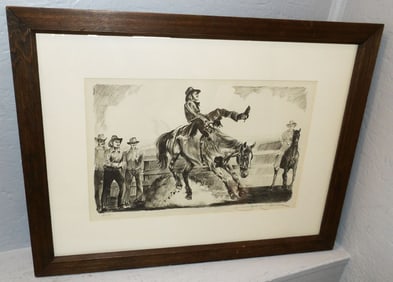 Framed drawing, Signed