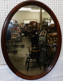 Oval Mahogany Framed Mirror