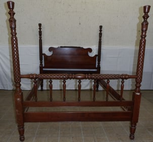 Cherry Four Post Full Size Bed with Rails