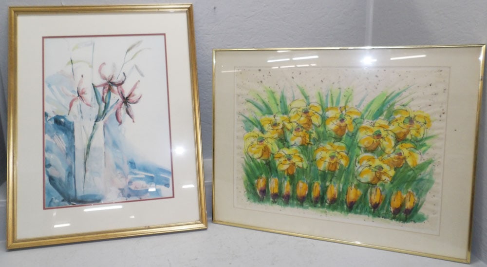 Framed Watercolor & Framed Print: Framed Watercolor & Framed Print. Up to 33 1/4" x 26 1/4" "ALL DESCRIPTIONS AND ANY CONDITION STATEMENT GIVEN BY LANGSTON AUCTION GALLERY ARE STRICTLY OPINIONS AND LANGSTON'S SHALL HAVE NO RESPONSIBIL