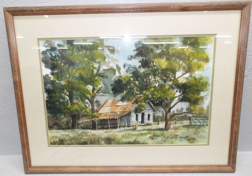 Framed Watercolor of a Barn Artist Signed (1 of 4)