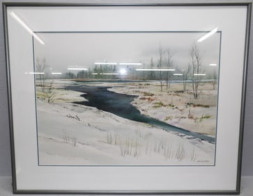 Framed Watercolor Artist Signed