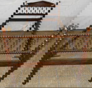 Antique Walnut Jenny Lind Single Bed with Rails