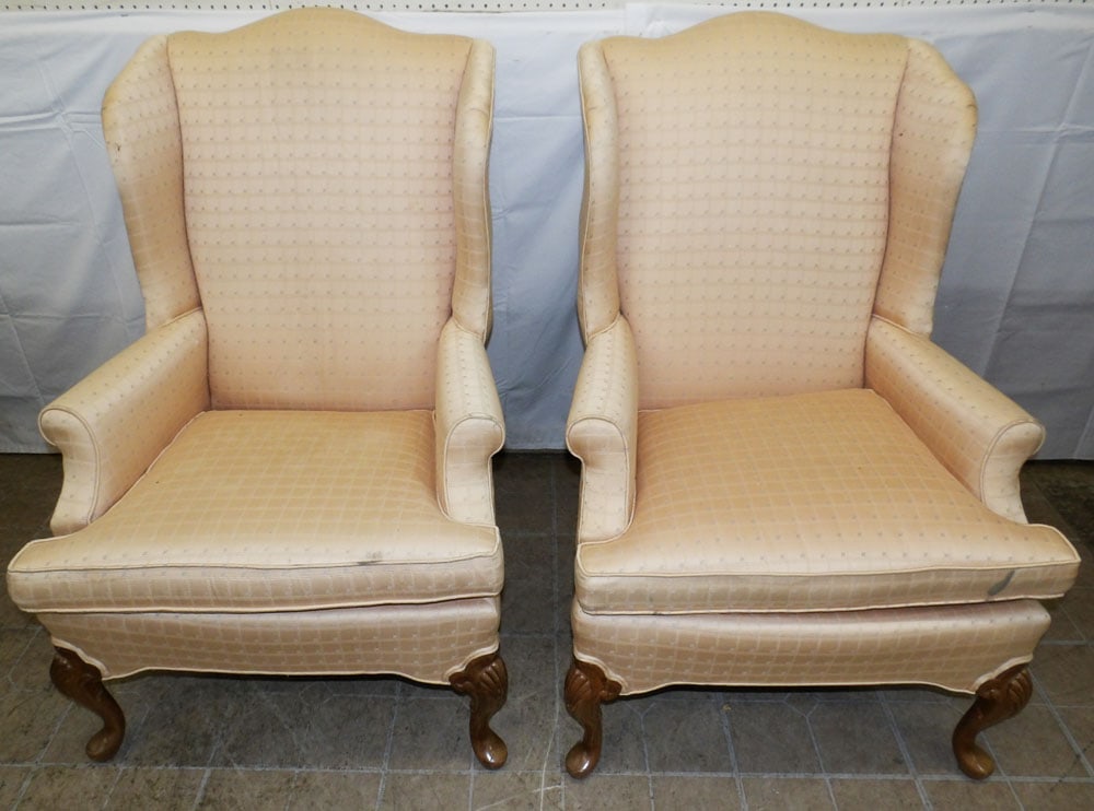 Pair of Upholstered Wing back Chairs (1 of 7)