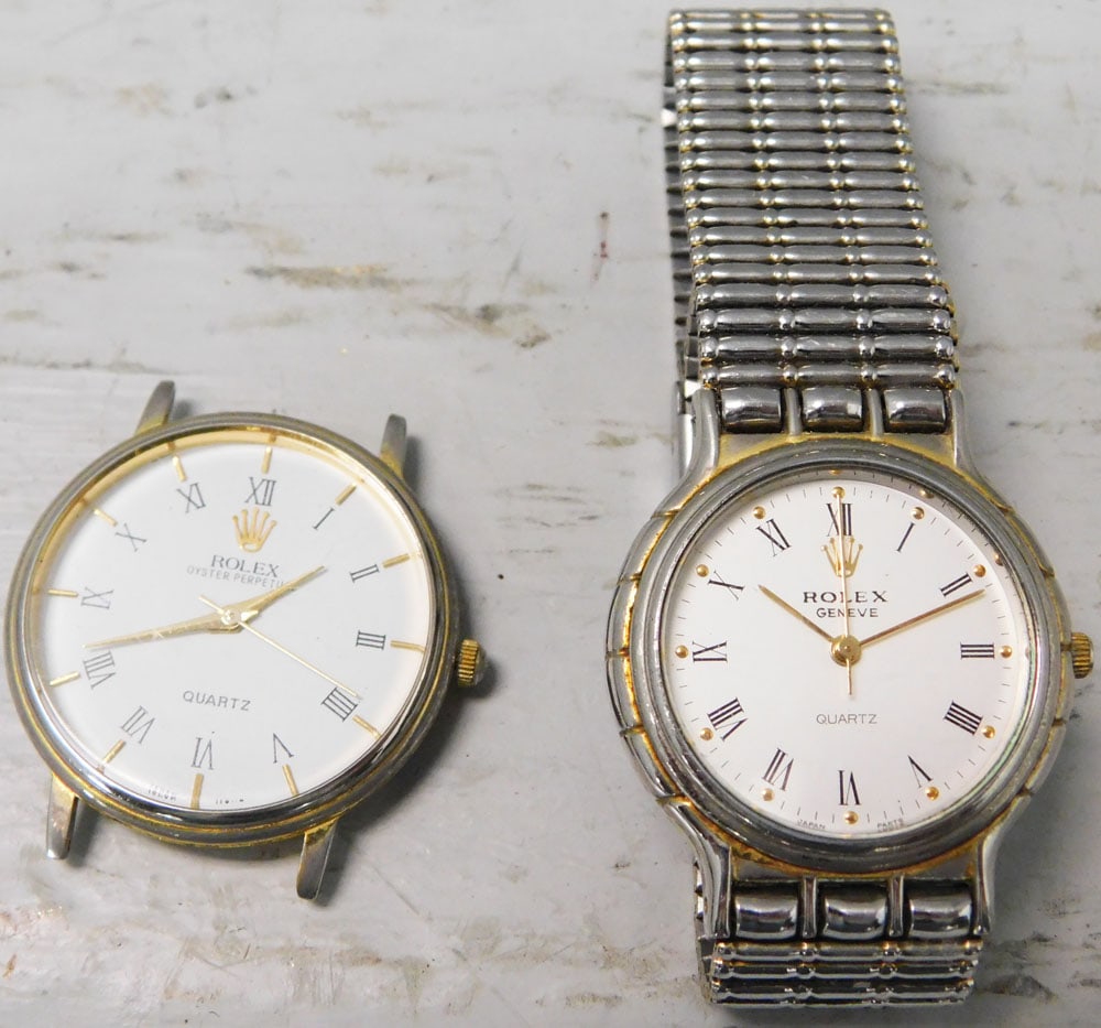 Two Wristwatches: Two Wristwatches . 3" W "ALL DESCRIPTIONS AND ANY CONDITION STATEMENT GIVEN BY LANGSTON AUCTION GALLERY ARE STRICTLY OPINIONS AND LANGSTON'S SHALL HAVE NO RESPONSIBILITY FOR ERRORS OR OMISSIONS. THE A