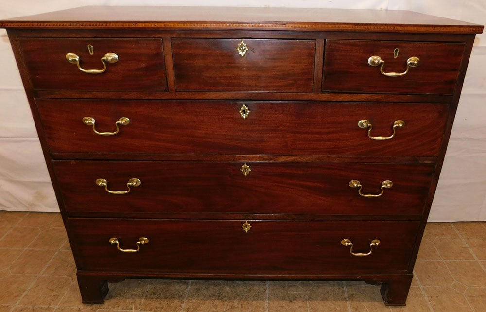 19th Century Mahogany Three Over Three Chest (1 of 9)