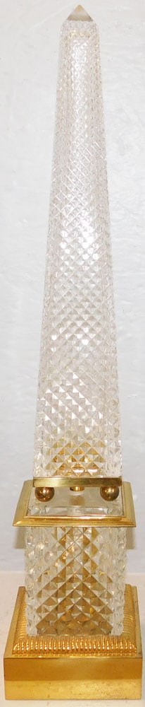 Cut Glass & Brass Obelisk (1 of 3)