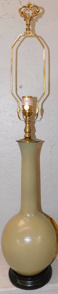 Painted Glass Vase Made Into Lamp (1 of 3)