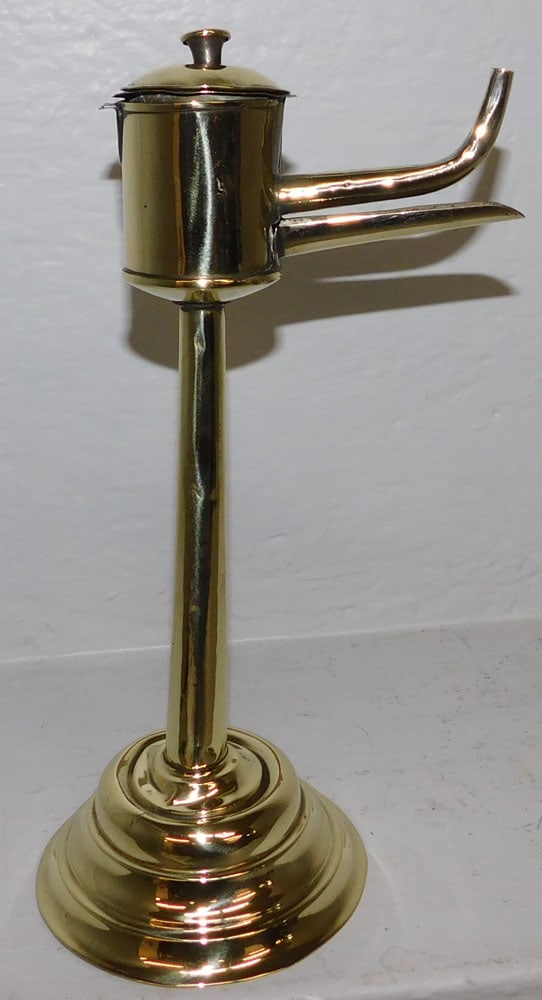Antique Brass Whale Oil Lamp (1 of 3)