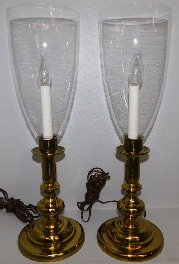 Pair Pewter Candlestick Lamps By Harvin (1 of 3)