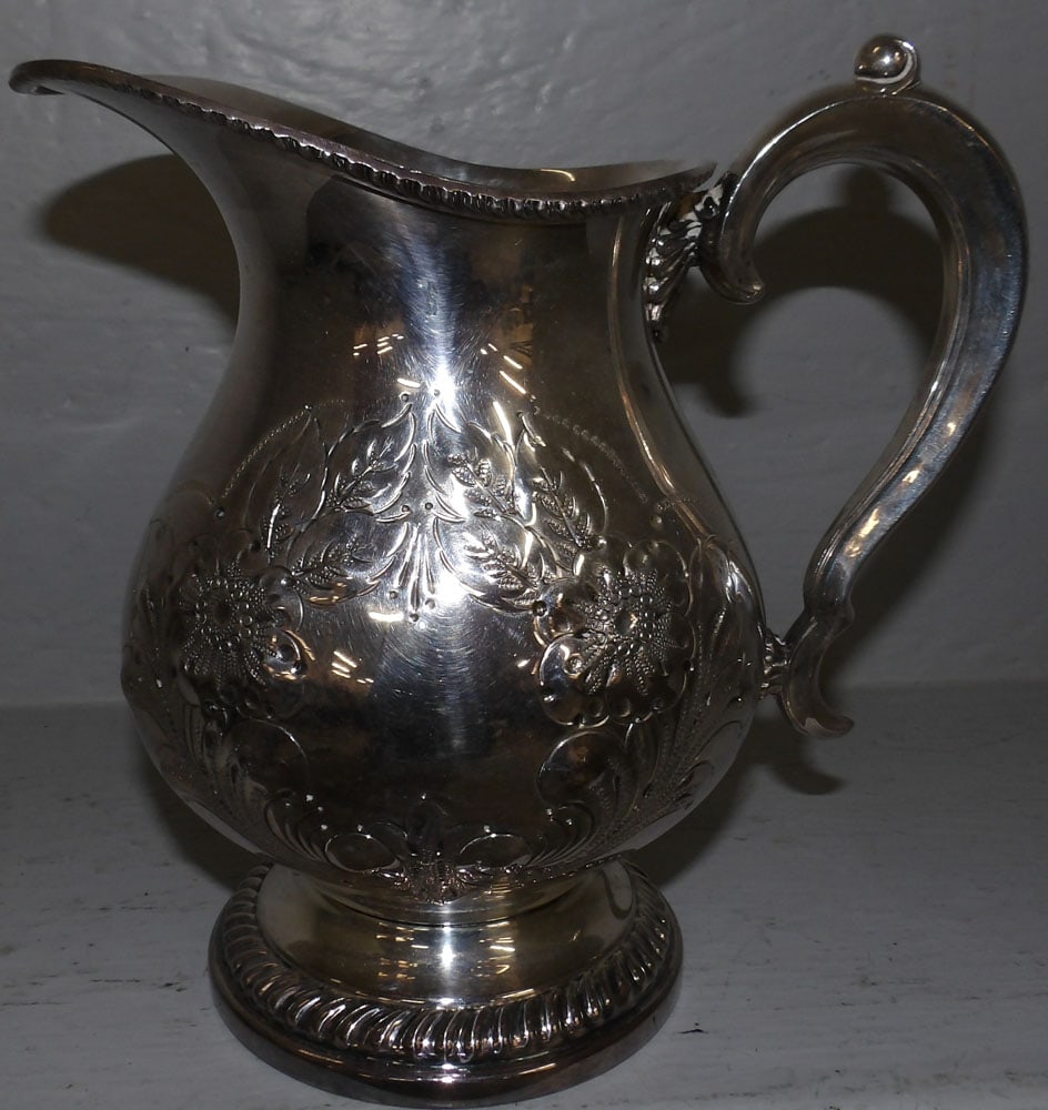 Hand Chased Silverplated Pitcher - 2