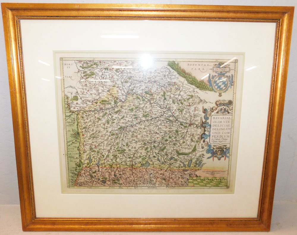 Framed Hand Colored French Map (1 of 5)