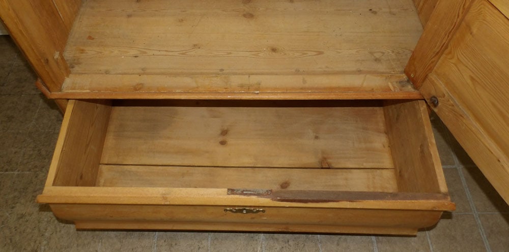 Antique Bleached Pine Cabinet - 8