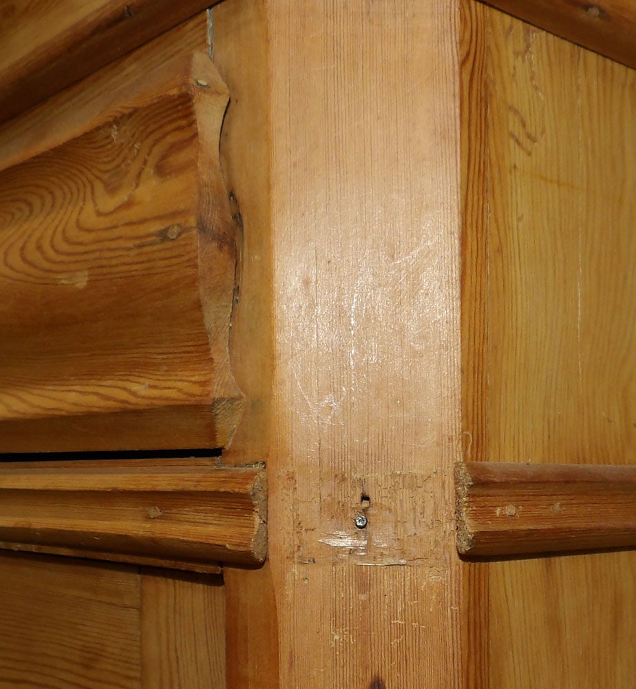 Antique Bleached Pine Cabinet - 9