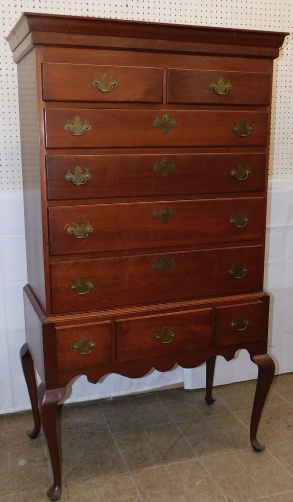 Walnut Bench Made Two Part Queen Anne Style High Boy (1 of 4)