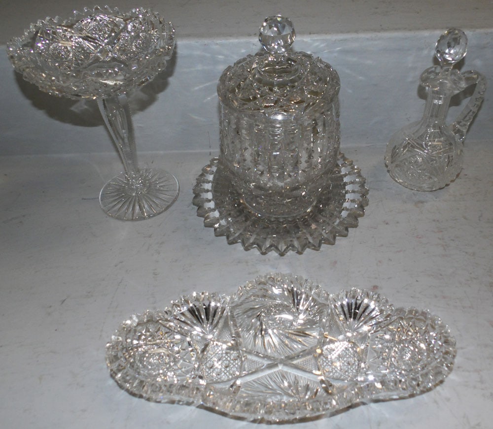 Lot Brilliant Cut Glass Items (1 of 6)