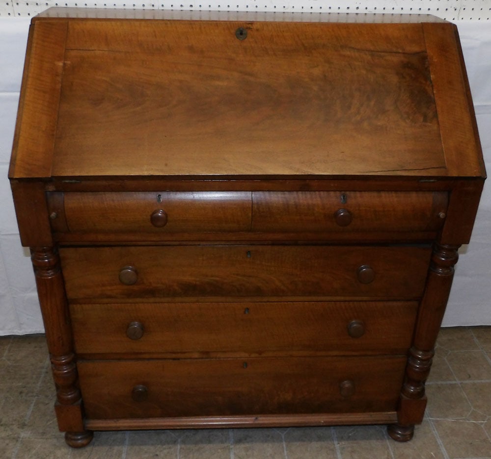 19th Century Walnut Sheraton Slant Front Desk (1 of 7)