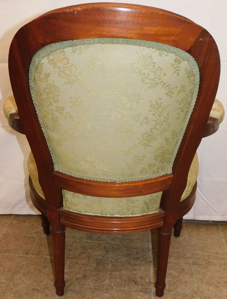 Walnut Silk Upholstered Fauteuil - 3