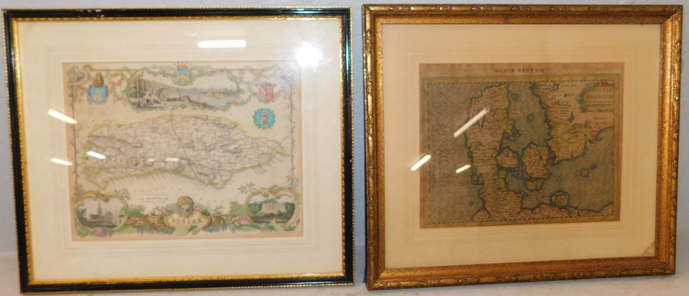Two Antique Framed Hand Colored Maps (1 of 6)