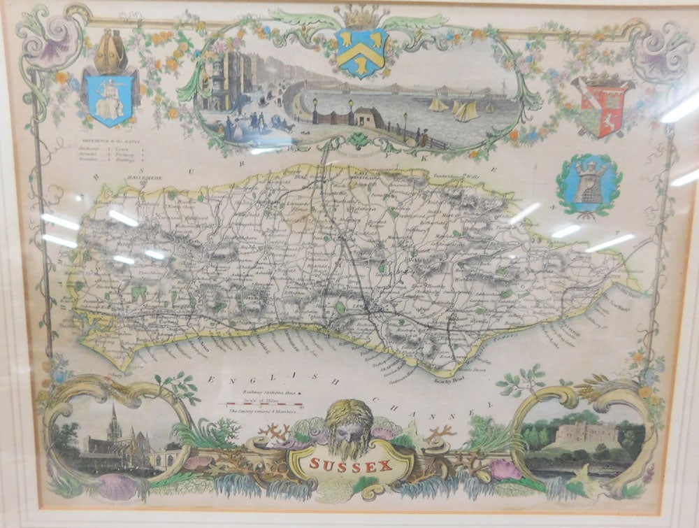 Two Antique Framed Hand Colored Maps - 2