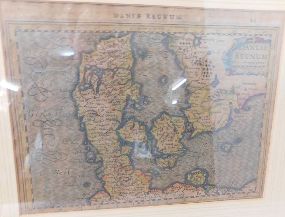 Two Antique Framed Hand Colored Maps - 3
