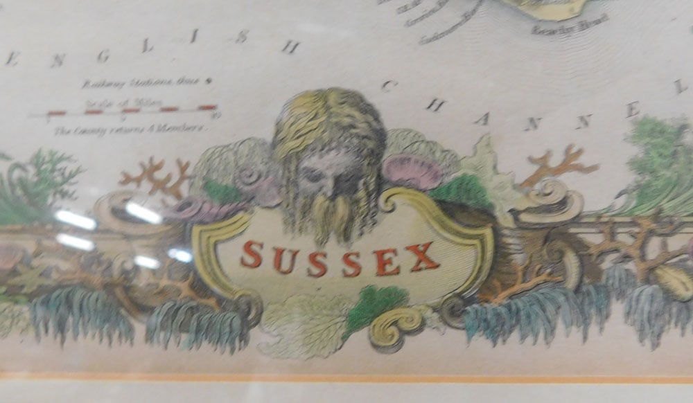 Two Antique Framed Hand Colored Maps - 4