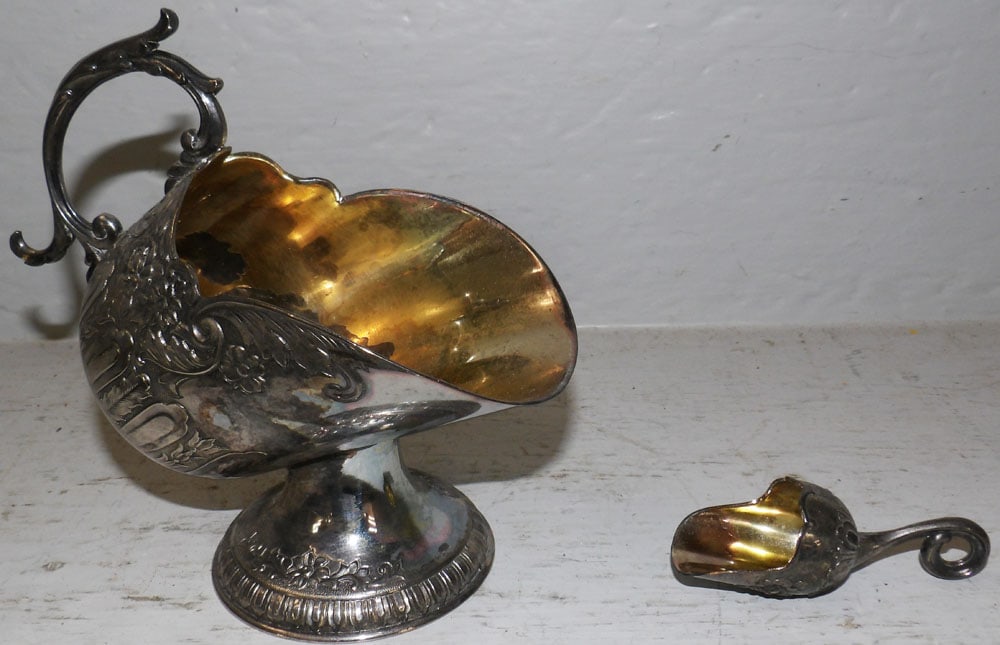 Silver Plate Sugar Dish With Scoop (1 of 4)
