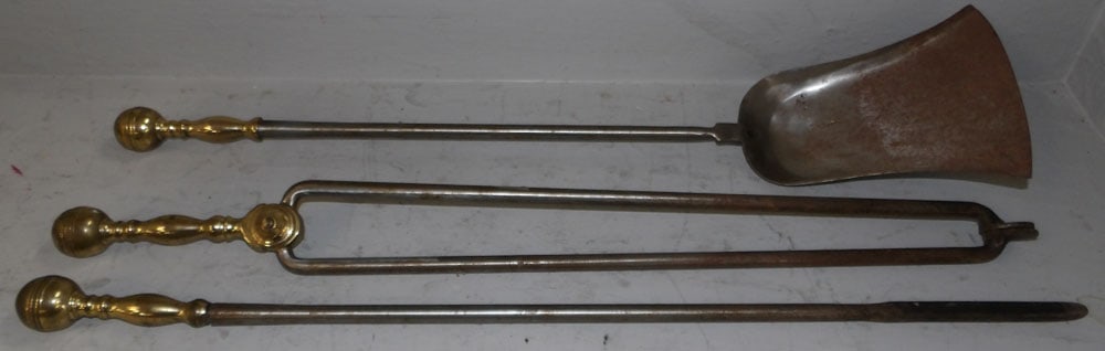 Three Metal And Brass Fire Tools (1 of 3)