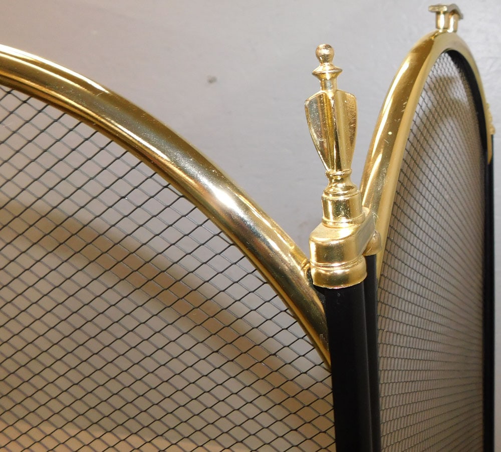 Brass Mesh Folding Fire Screen - 3