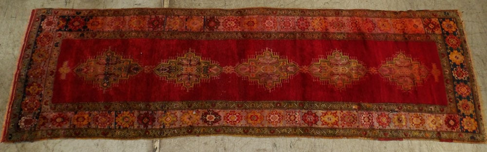 3' 4" X 10' 10" Antique Hand Made Oriental Rug (1 of 7)