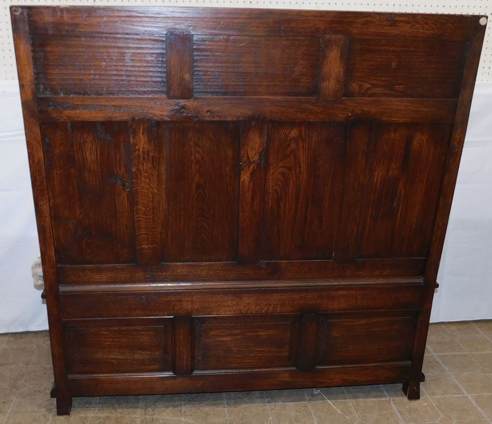 Oak Settle With Storage Seat Compartment - 5