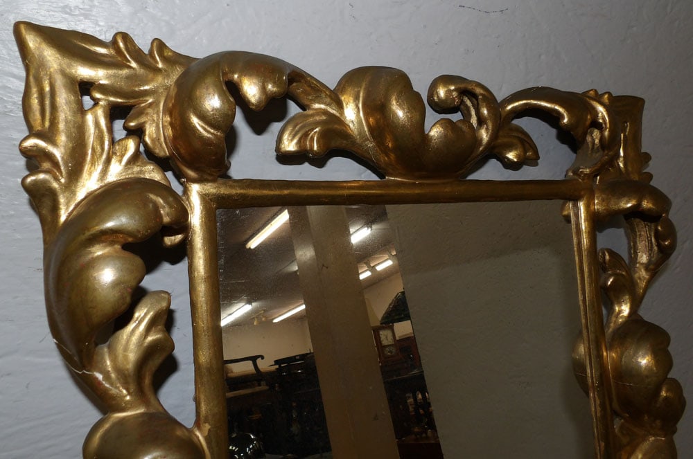 Antique Open Work Gilded Frame Mirror - 2