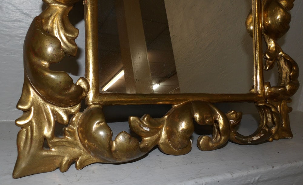 Antique Open Work Gilded Frame Mirror - 3