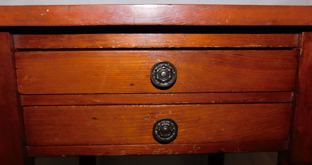 19th Century Pine Drop Leaf Two Drawer Stand - 5
