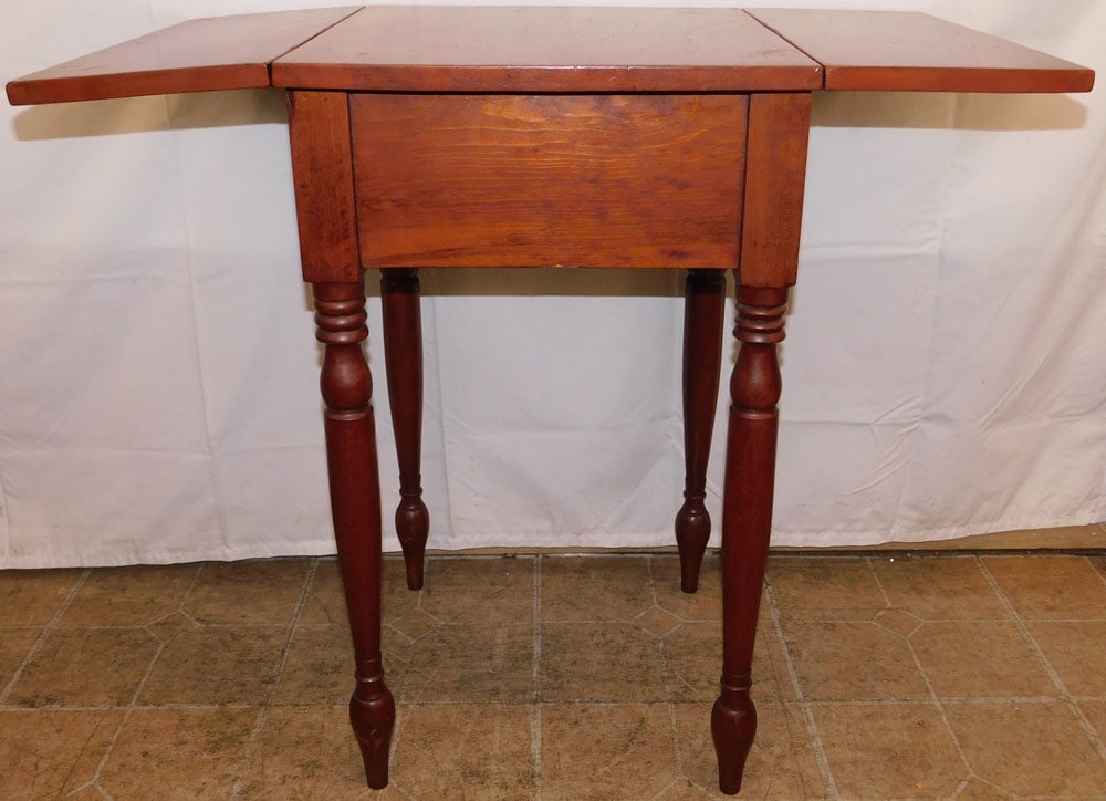 19th Century Pine Drop Leaf Two Drawer Stand - 8