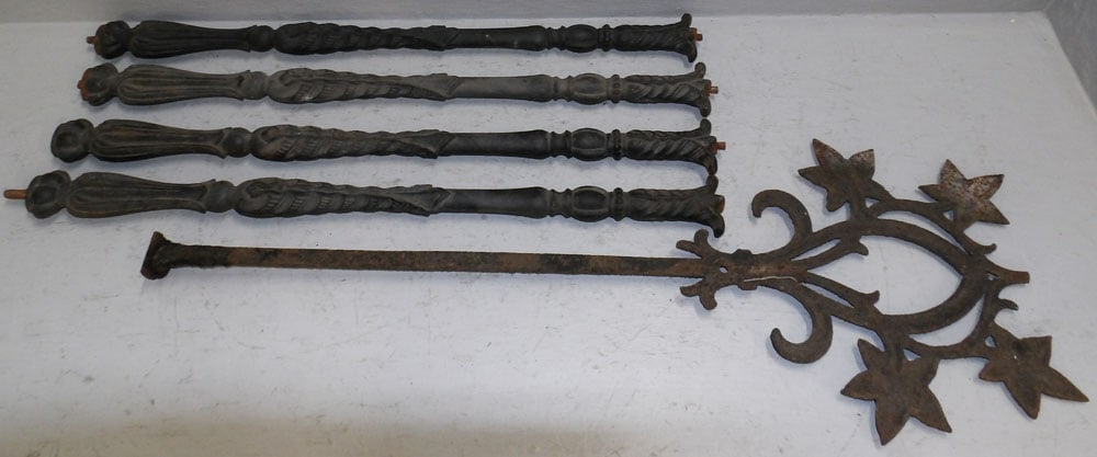 Lot of Five Antique Cast Iron Elements (1 of 8)