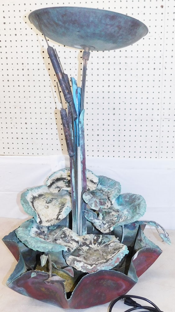Copper Water Fountain with Cat's Tail Motif (1 of 7)