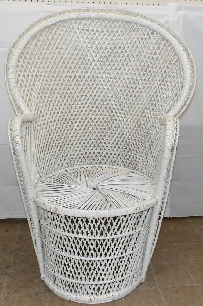 Painted Rattan Arm Chair (1 of 3)