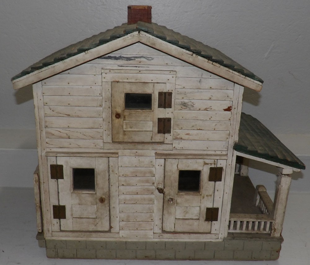 Antique Painted Wood Doll House (1 of 7)