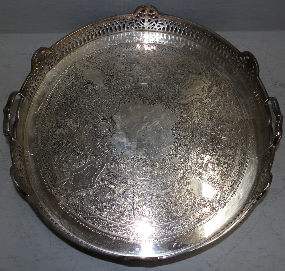 Silverplated Gallery Footed Tray - 2