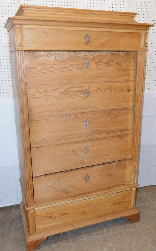 Antique Pine One Door One Drawer Cabinet, Door Hinges As Is (1 of 8)