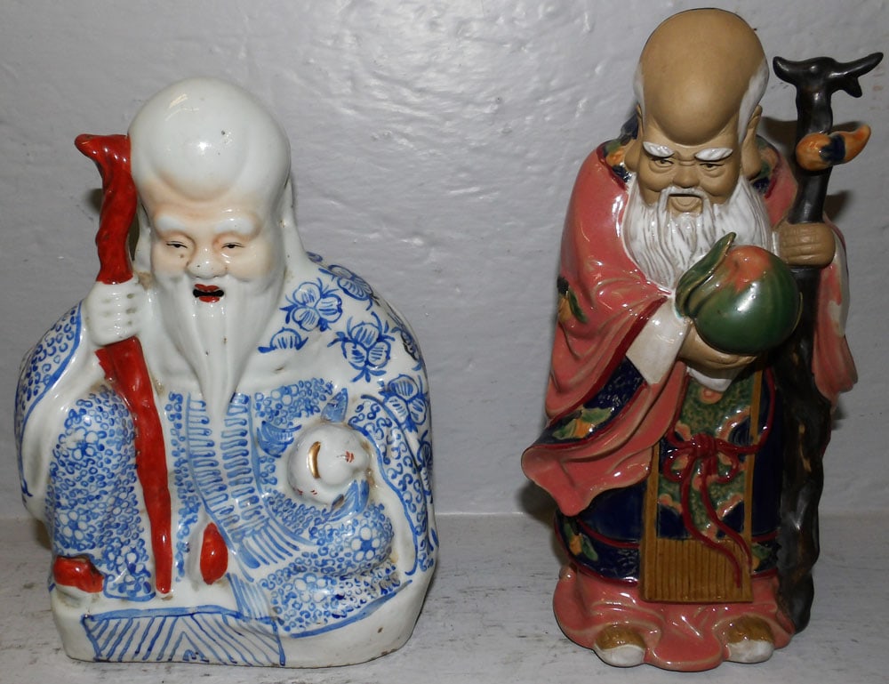 Painted Porcelain & Pottery Oriental Figures (1 of 6)
