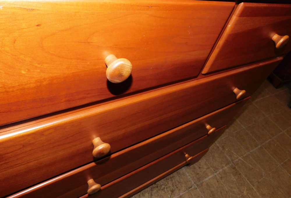 Cherry Two Over Three Drawer Chest - 8