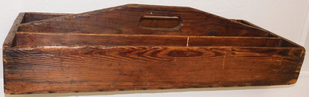 Large Antique Primitive Pine Tool Tray with Handle (1 of 5)