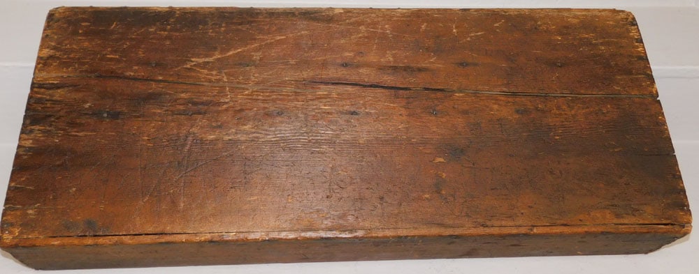 Large Antique Primitive Pine Tool Tray with Handle - 5